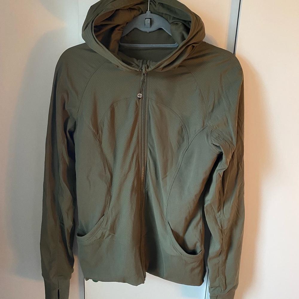 lululemon athletica Olive Green Hooded Lightweight Jacket